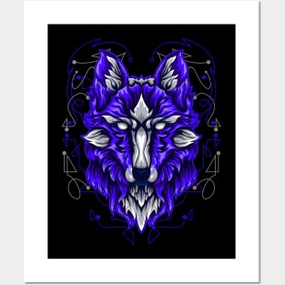 wolf head Posters and Art